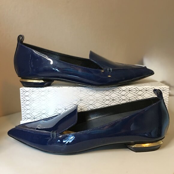 NICHOLAS KIRKWOOD "Beya" Blue Patent Leather Loafers **super rare patent color** - Picture 2 of 14